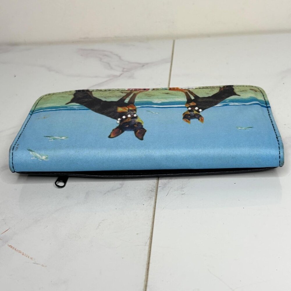 Blossom Collection Miniature Pinscher Dog Beach Print Rhinestone Long Wallet Y2K - Picture 5 of 10